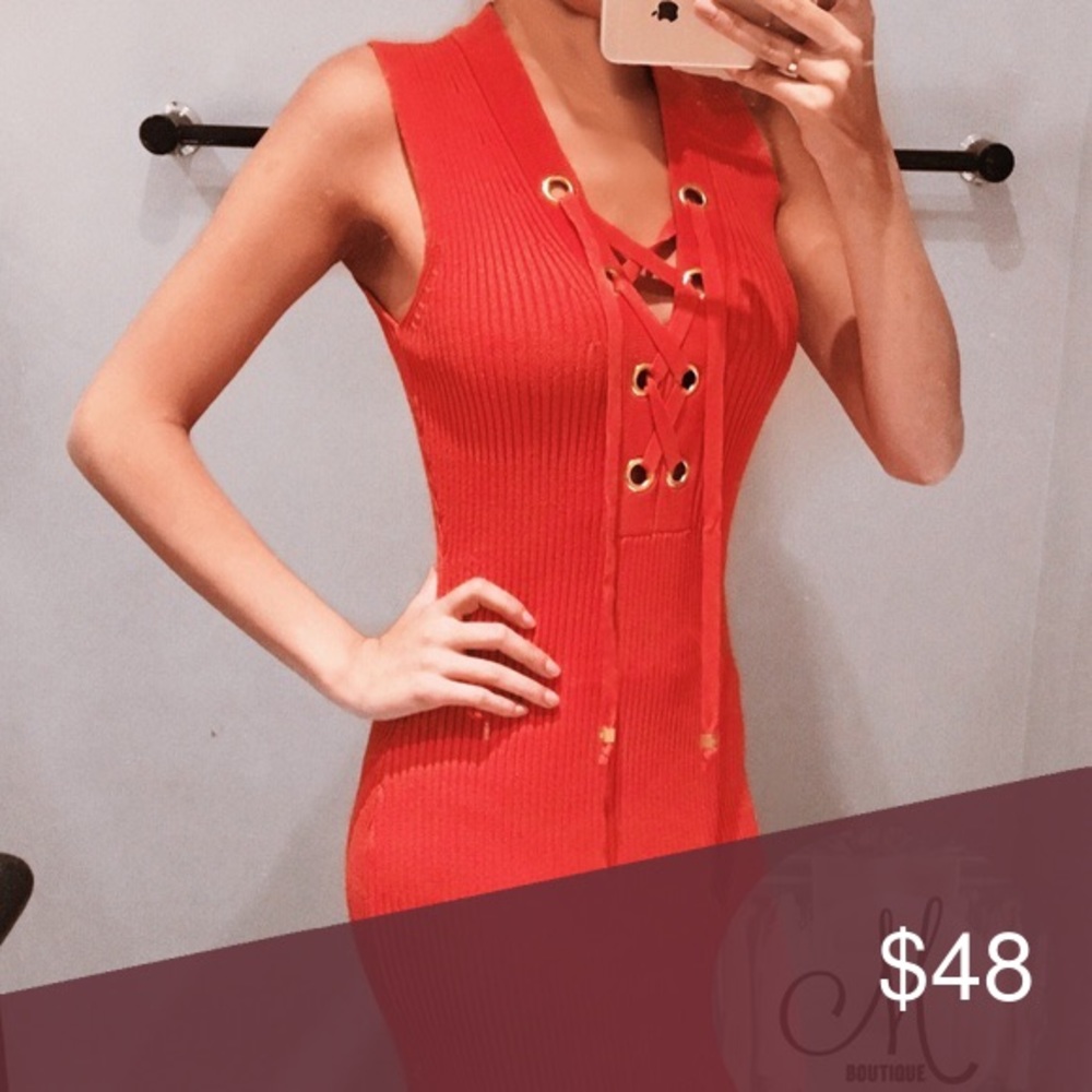 MK Lace Up Bodycon Dress